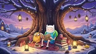 Adventure Time Reading 📖 Winter Lofi Hip Hop [Sunset Tree Ambience]