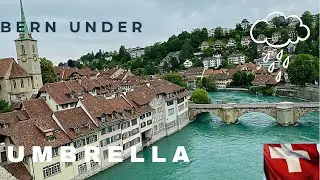 Walk in the Rain ⛈under the Umbrella in Bern.Rainy Day in Switzerland🇨🇭.Relaxing Walk | 4K |🌨