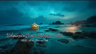 Bioluminescent Beach Meditation Music (432Hz) | 40 Minutes | Slow Waves at Night