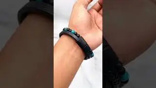 Layer Blue Black Beads Vegan Leather Wrist Band Bracelet For Men