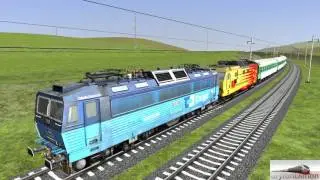 Запуск чешского локомотива 363 на русском,Train Simulator 2016