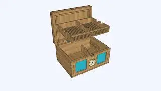 Glass Front DIY Humidor Plan, Best Desktop Humidor Plan PDF, Cigar Humidor Plans PDF
