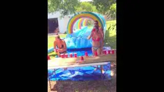Best flip cup game with slip n slide, must see!