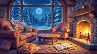 Cozy Winter Cabin Fireplace ❄️🔥 | Relaxing Lofi Music for Sleep & Study
