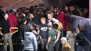Ed Sheeran and Scooter Braun with Yael Cohen meet Kevin H...