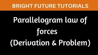 Parallelogram law of forces derivation | Formula |  Mechanics | parallelogram law example | Problem