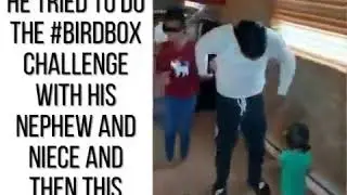 You Make Me Laugh   The baby hit the wall hard😂Birdbox Challenge😮