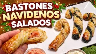 👉 Estos Bastones Navideños Salados ARRASARÁN en tu Mesa 🎄 | Delicioso Aperitivo para estas fiestas ✨