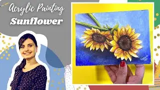 Sunflowers | Flower Painting | acrylic painting demo