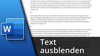 Word Text ausblenden | Word ausgeblendeten Text anzeigen ✅ Tutorial