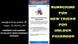 HOW TO UNLOCK FACEBOOK ACCOUNT WITHOUT IDENTITY? FACEBOOK ACCOUNT LOCKED RECOVER 2021