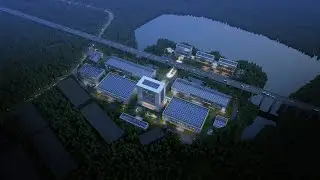 3D Building Rendering Of Industrial Park