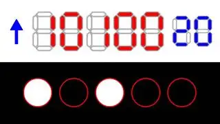 Binary Numbers with Lights, 0 to 31, 4 Times, One Second per Number