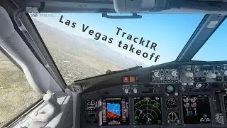 SPECTACULAR TrackIR COCKPIT takeoff from Las Vegas | MAX REALISM | Prepar3D v5 in 4K
