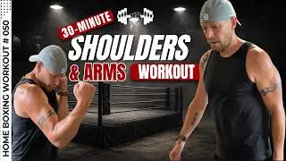 30 Min Dumbbell ARMS & SHOULDER Boxing Workout at Home