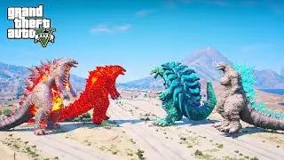 GTA 5 Mods &ndash; Thermo Godzilla 2024 & Godzilla Prime vs Godzilla Minus One Team