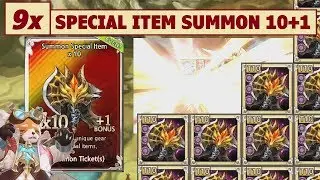 King's Raid - 10+1 Special Summon x9 + Heartbreaking Effect + Unique Treasure Double Rate Event