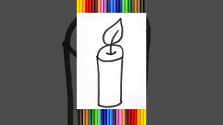 How To Draw Candle With No. 9 | Number Drawing Tutorial #shorts #kidsart #kidsfun  #artandcraft