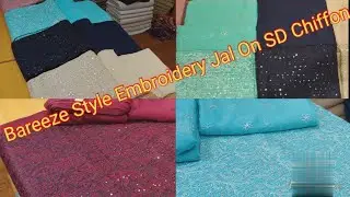 Bareeze Style Embroidery | Jaal On Soft Chiffon |
