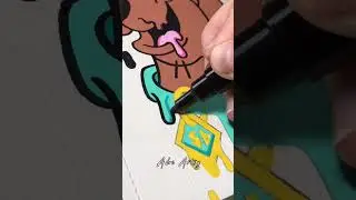 Drawing Scooby Doo Drip Effect with Posca Markers!
