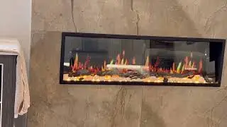 Litedeer Homes electric fireplace Latitude ZEF55V 55 inch smart built-in electric fireplace Finished