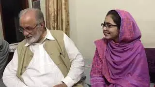 Ayesha Nawazish, (Topper) 1st Position Holder matriculation Exam talking with CEO the Punjab School.