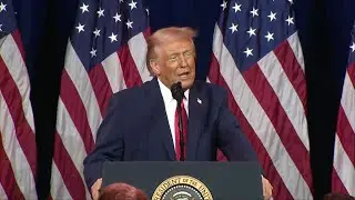 President Donald Trump speaks at GOP member event
