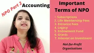 Not for profit organizations | Important accounting terms for NPO | Vsta It's Your Class