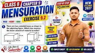 Exercise 9.2 | Chapter 9 Mensuration | Class 8 Maths | New Syllabus 2026