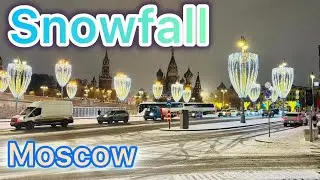Snow Fall in Moscow #christmas Eve | Beautiful Street Viw #russia
