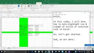 Auto-highlight row & column of selected cell in Excel using VBA