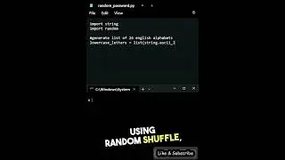 How to generate random password in Python #shorts
