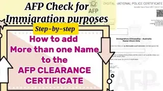 AFP Police Check: How to Apply an Australian Federal Police Clearance Certificate #immigrationvisa