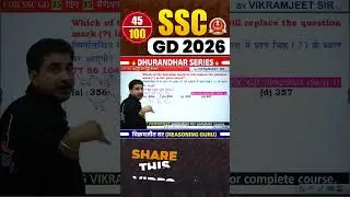 SSC GD 2026 Reasoning | Day 45 Dhurandhar Series | By Vikramjeet Sir #shorts