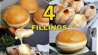 How to make Milky Doughnuts, Milky Filling , plus 3 fillings with Exact Measurements, step by step.