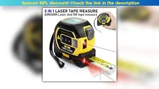 Laser Tape Measure Meter Building Measurement Device 3in1 Laser Rangefinder 5M Tape 60M Laser