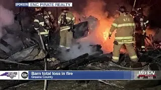 Barn total loss in Greene County fire