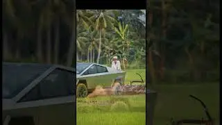 #power #POWER of Indian Farmer        #Secret richer's #Tesla Cyber truck into tractor 😂🤣😂 # funny