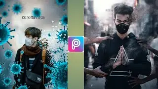 Coronavirus concept photo editing. Picsart tutorial .