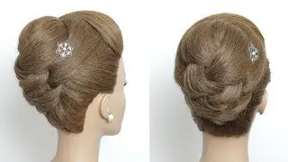 Easy Bridal Hairstyle For Long Hair.  Latest Wedding Prom Updo
