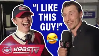 Brendan Gallagher interviews Cole Caufield at the 2019 NHL Draft