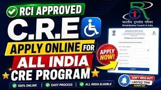 RCI CRE PROGRAM ONLINE REGISTRATION | CRE POINT | CRE PROGRAMME IN SPECIAL EDUCATION #rci #rcindia