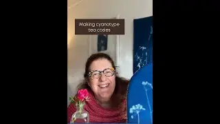 Making cyanotype tea cosies