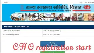Bihar cho registration start/bihar cho official notification/bihar cho 4050 post/Gnm/Bsc All Apply