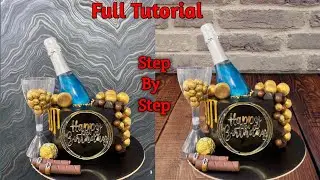 Champagne Birthday Cake | Pretty Gold And Black Birthday Cakes | Blue Champagne Cake Ideas