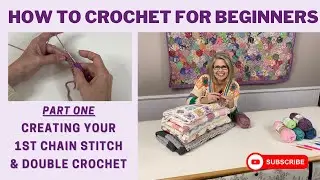 How to Crochet for Beginners PART 1 - Creating your 1st stitch & double crochet
