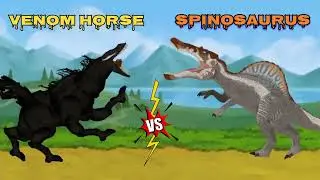 Spinosaurus VS Venom horse | Power Corporation | Dino Flash Monster Animation