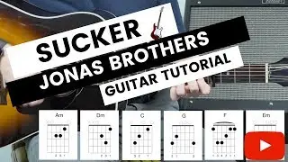 Учебное пособие по игре на гитаре Sucker Jonas Brothers // Простая гитара с каподастром // Как играть на Sucker