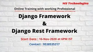 Django Framework | Django Rest Framework | Online Training | MS Technologies