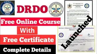 DRDO Free Course With Certificate। Free Government Course With Certificate।।